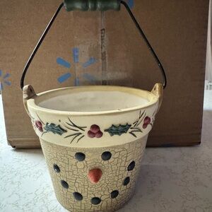 2002 Boyd's Earth Works Collection Ceramic Snowman Bucket